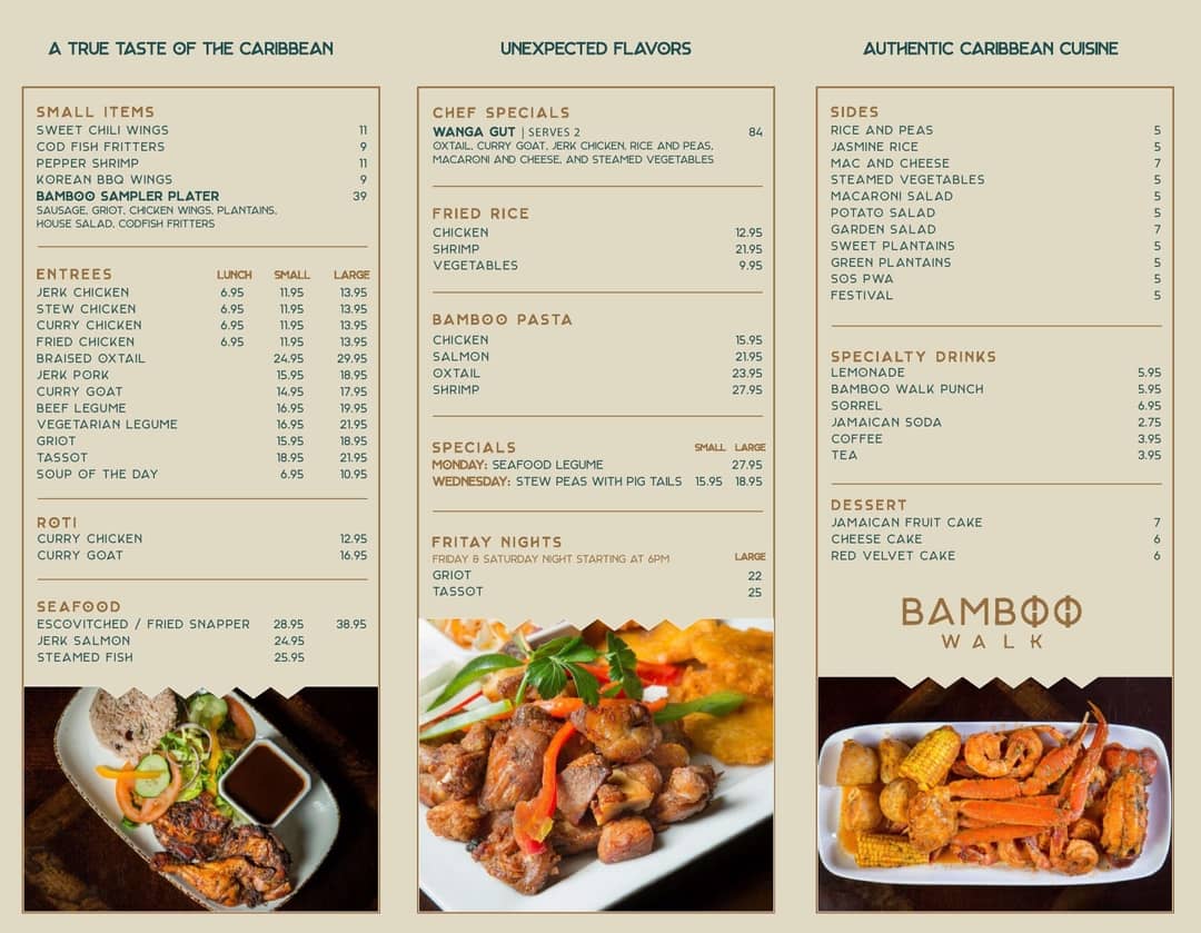 BAMBOO WALK Traditional Caribbean cuisine infused with unexpected flavors Brooklyn NY